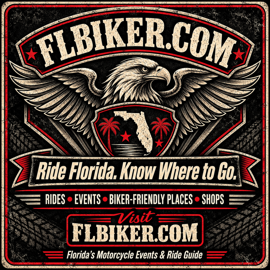 FLBiker.com Ride Florida square eagle website badge